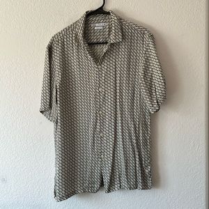 Zara silky patterned button up